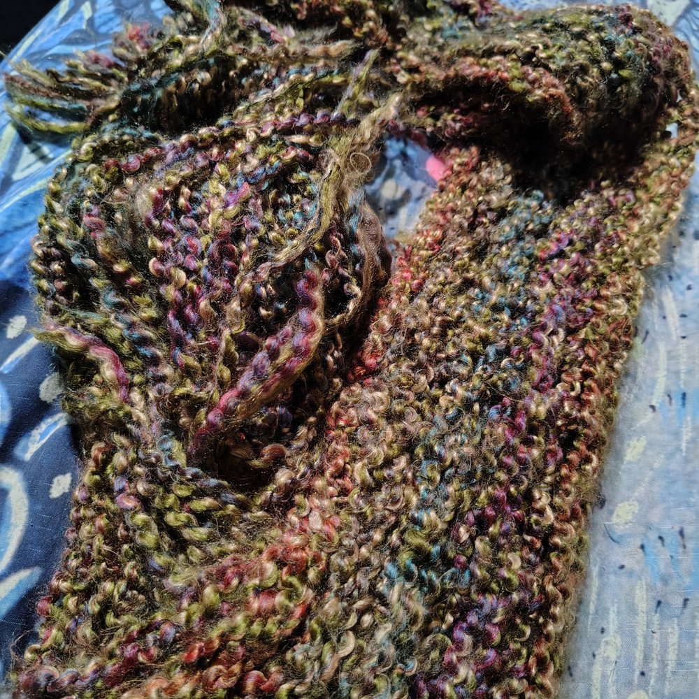 Multicolor Soft Skinny Long Knit Scarf/ Vintage/ See Pics